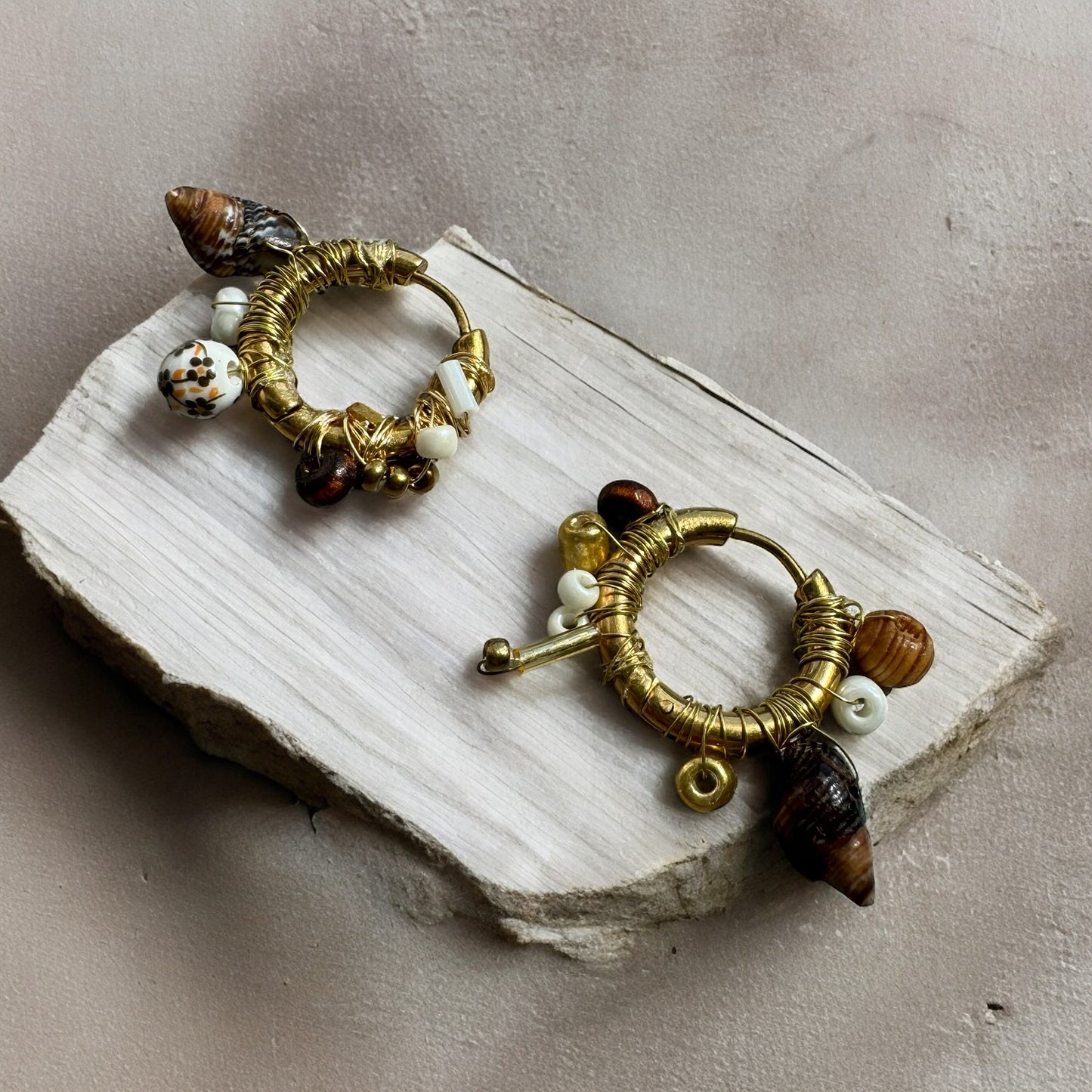 BOUCLES D'OREILLES CREOLES COQUILLAGES