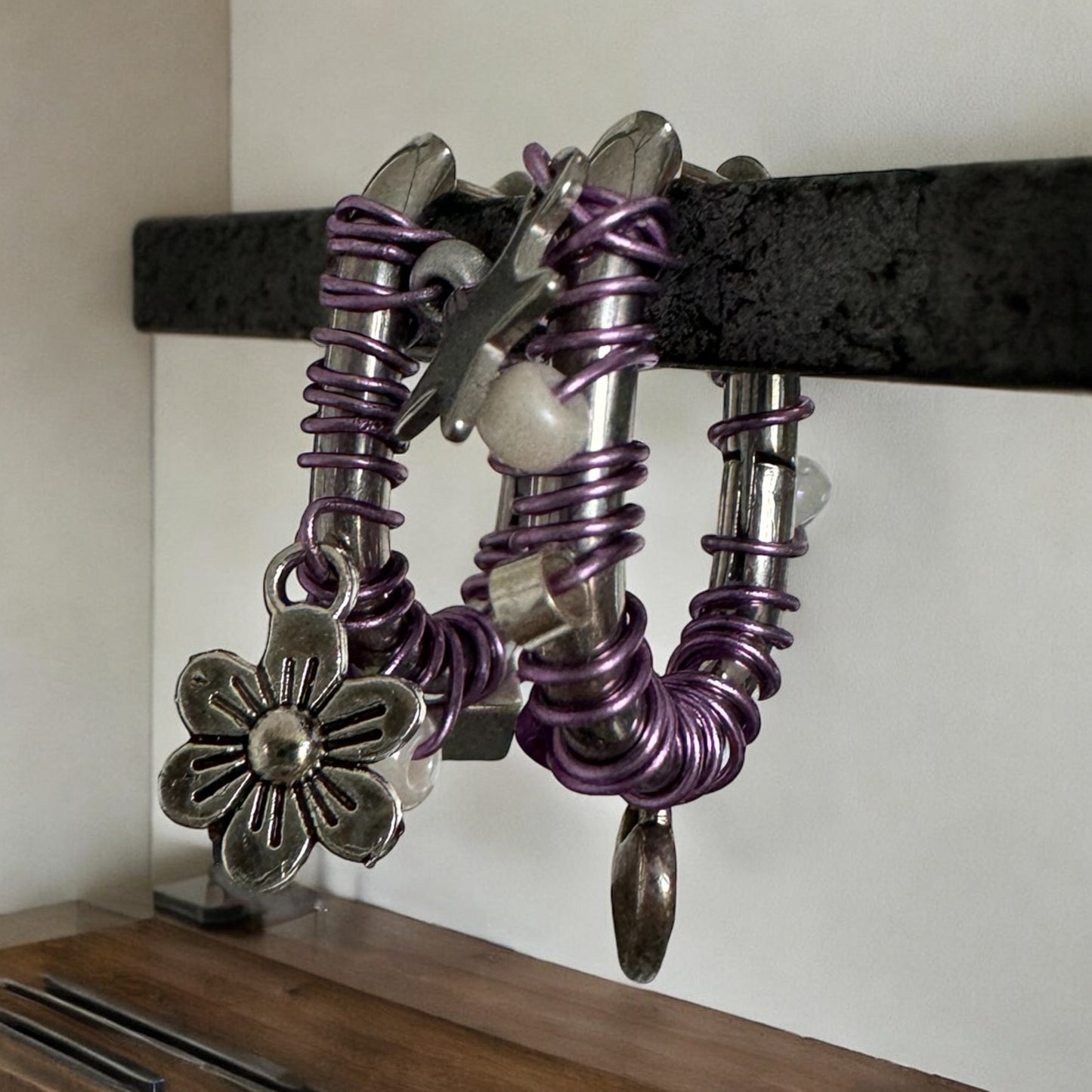 BOUCLES D'OREILLES CREOLES PURPLE LOVE