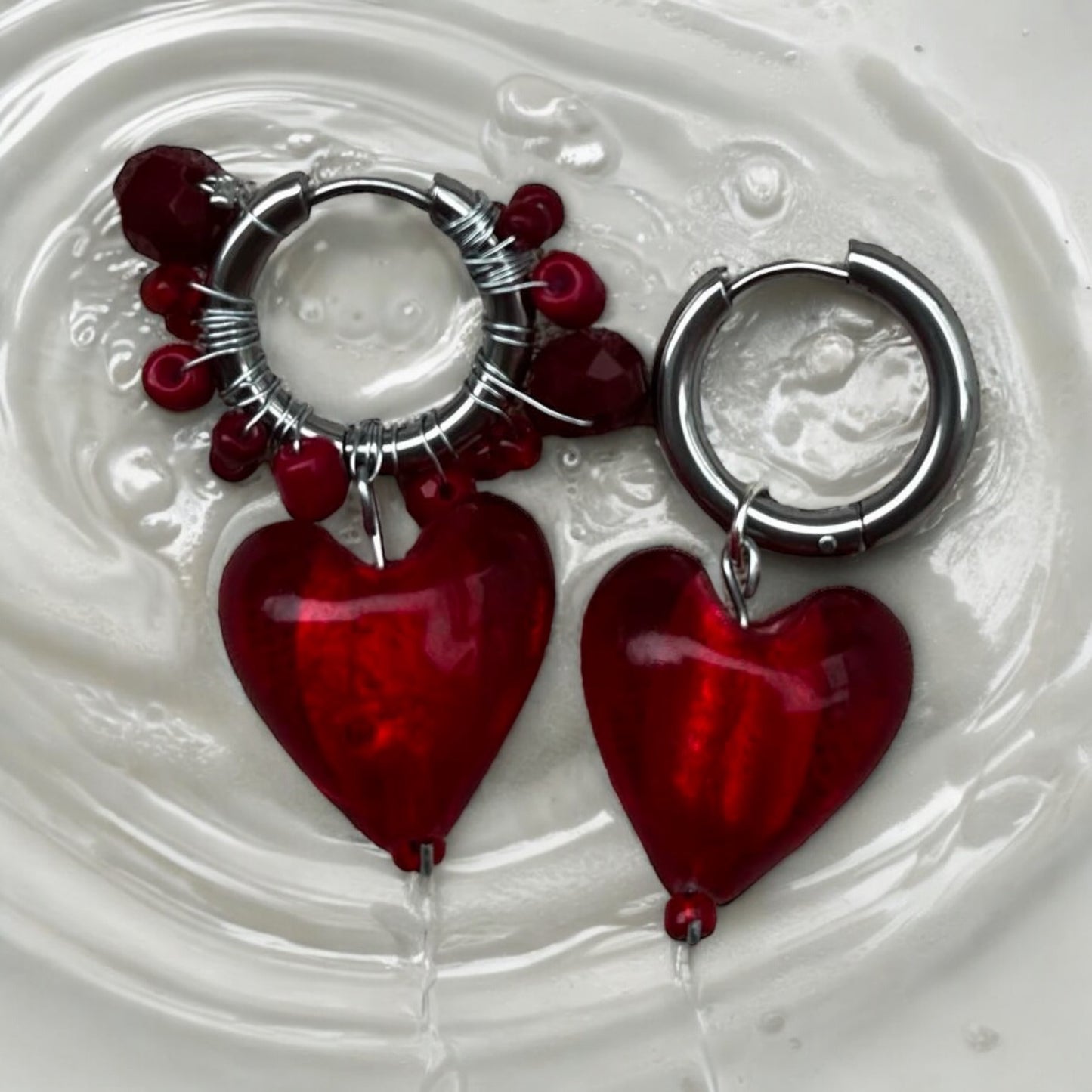 BOUCLES D'OREILLES CREOLES RED DINGUE DE TOI