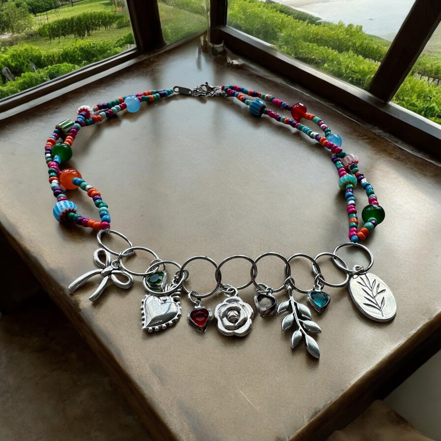 COLLIER RAS DU COU COLOR FLOWERS