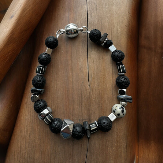 BRACELET GENTLEMAN LAVE NOIRE