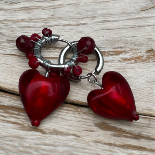 BOUCLES D'OREILLES CREOLES RED DINGUE DE TOI