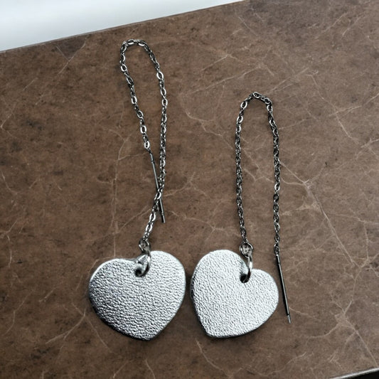 BOUCLES D'OREILLES TRAVERSANTES LEATHER HEART