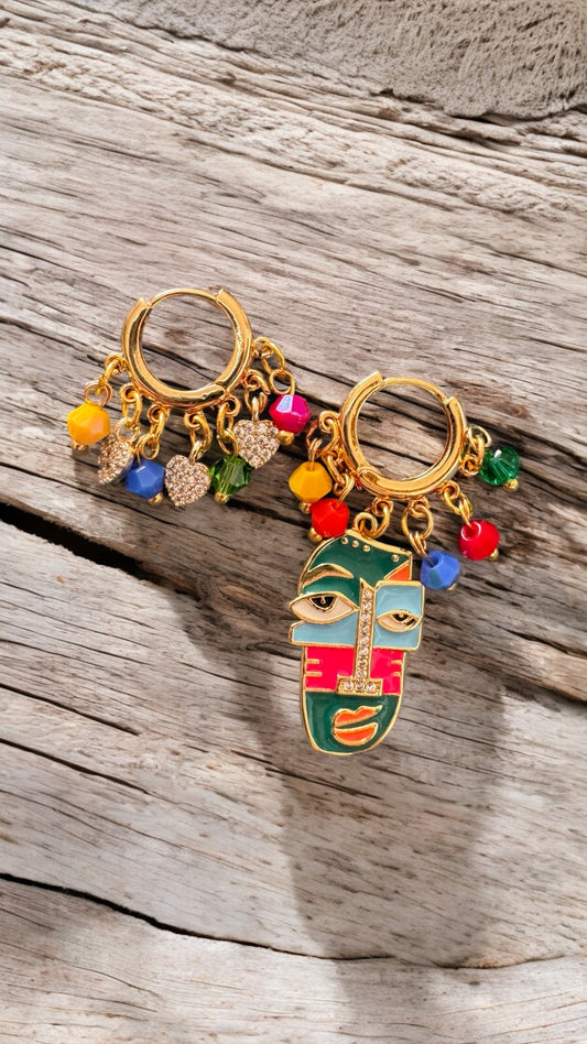 BOUCLES D'OREILLES CREOLES COLOR MASK